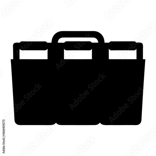 Silhouette of a plastic crate used for carrying bottles or groceries