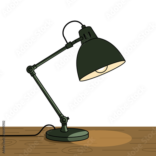 Desk lamp vector illustration. Interior object design