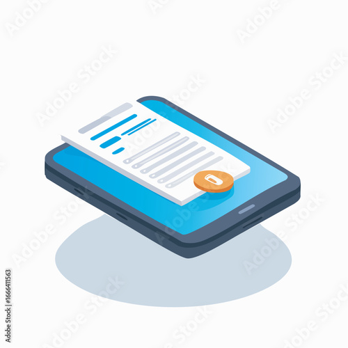 Online document receives payment on a mobile phone, representing digital transactions and modern financial technology with efficiency and convenience.