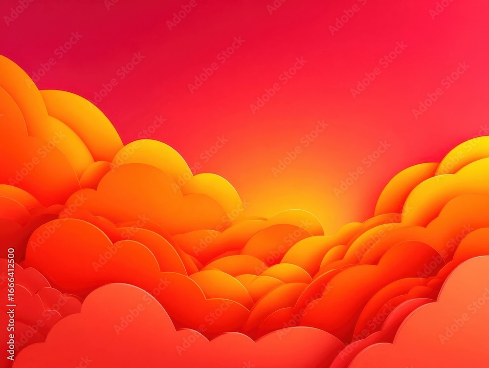 Fototapeta premium Abstract Colorful Papercut Cloudscape