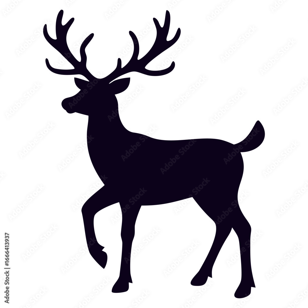 Obraz premium Christmas Reindeer Silhouette vector 