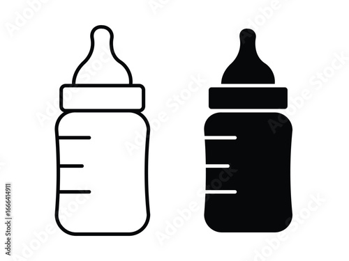 Baby feeding bottle icon set vector illustration