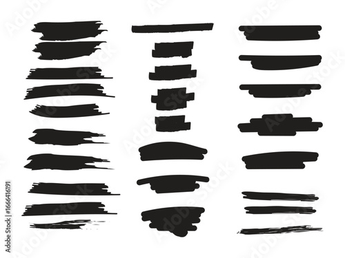 Brushstroke highlighter stroke vector illustration isolated on white background