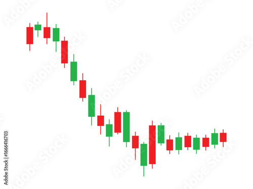 Stock market trading chart illustrating financial trends with candlestick patterns vector illustration