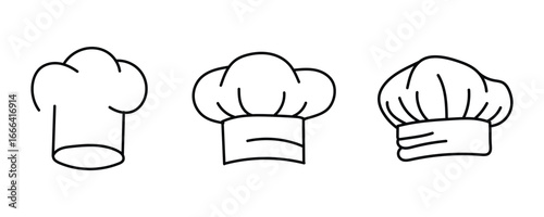 Handdrawn chef hat line icon vector illustration isolated on white background