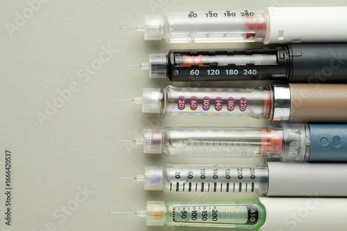 Konstfotografi Various injection pens for semaglutide and GLP-1 drugs, insulin and medical ther