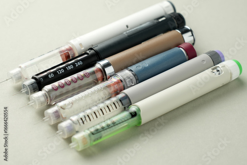 Various injection pens for semaglutide and GLP-1 drugs, insulin and medical therapy