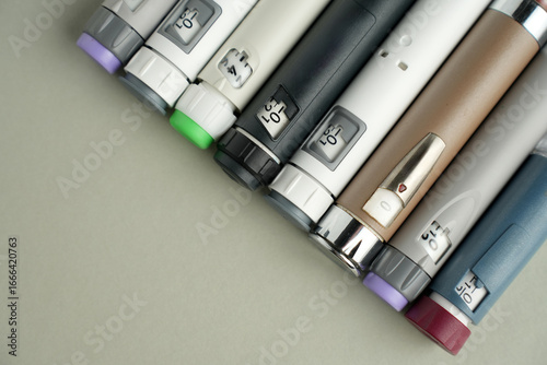 Various injection pens for semaglutide and GLP-1 drugs, insulin and medical therapy