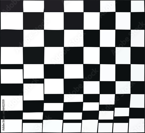 Black and white checkered line seamless pattern repeating banners of racing flag stripe speed texture vector