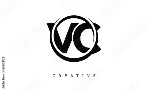VC Letter Logo - Circular Monogram Emblem with Bold Minimal Design for Modern Branding