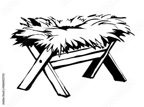 Feeder for livestock. Vector drawing