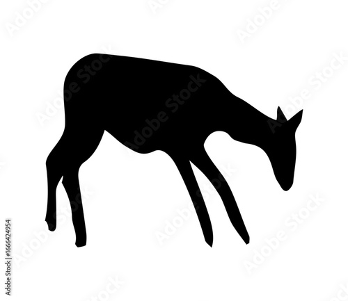 Primitive rock painting. Vector drawing