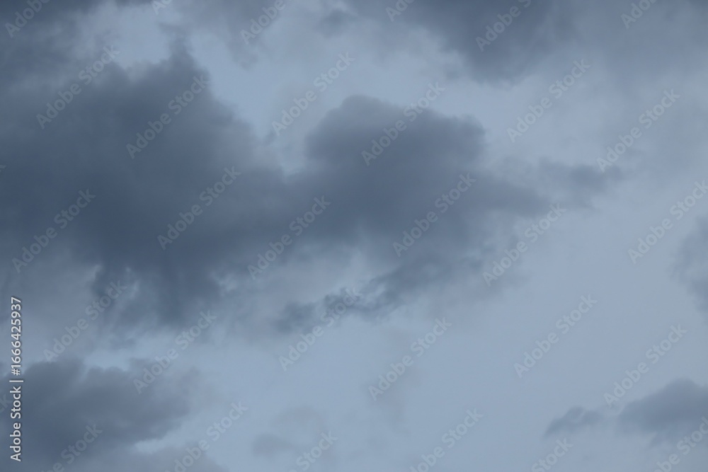 Fototapeta premium Blue sky with scattered white cumulus clouds