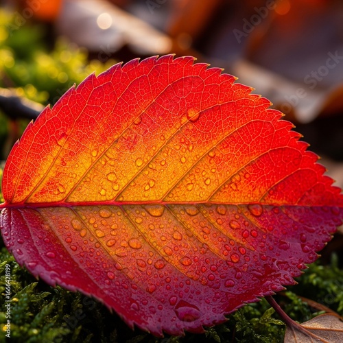 red leaf on the ground