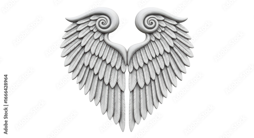 Obraz premium Isolated Wings on White Background