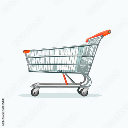 Ikona koszyka zakupowego w stylu wektorowym, symbol e-commerce, handlu online i zakupów.