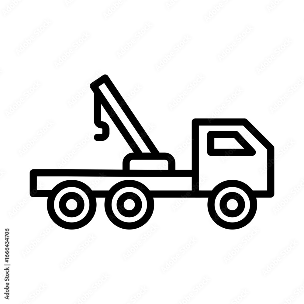 Fototapeta premium Crane Truck line vector icon design