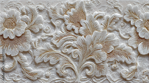 Intricate floral lace background enhances elegance with delicate patterns and textures