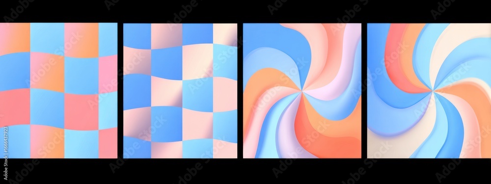 Obraz premium Abstract graphic design with three different patterns