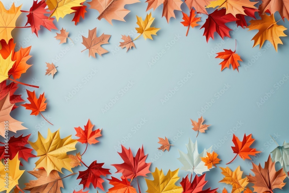 Fototapeta premium Fall leaves background backgrounds maple plant.