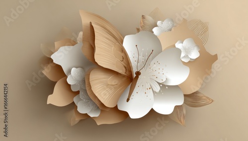 Delicate butterfly and blossom arrangement