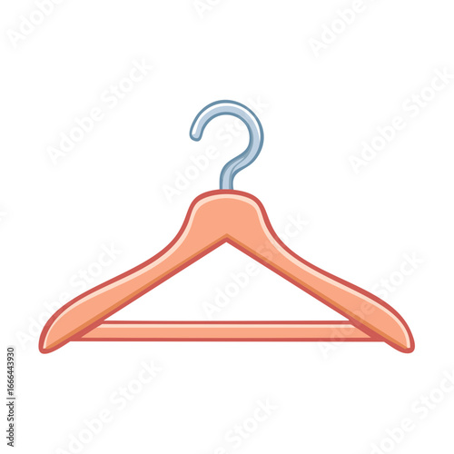 Clothes Hanger Illustration Single Pink Peach Garment Hangers Closet Organizer Concept