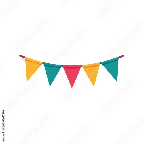 Festive Garland with Colorful Pennant Banners for Parties and Celebrations