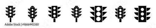 Set of Traffic light icon symbol vector on white background