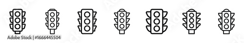Set of Traffic light icon symbol vector on white background