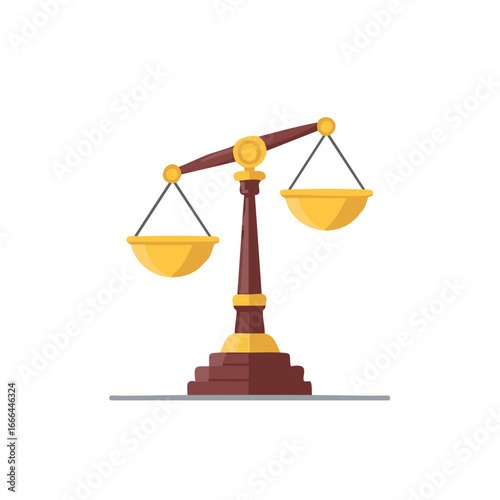 Vector Illustration of Scales of Justice Symbolizing Legal Balance and Fairness