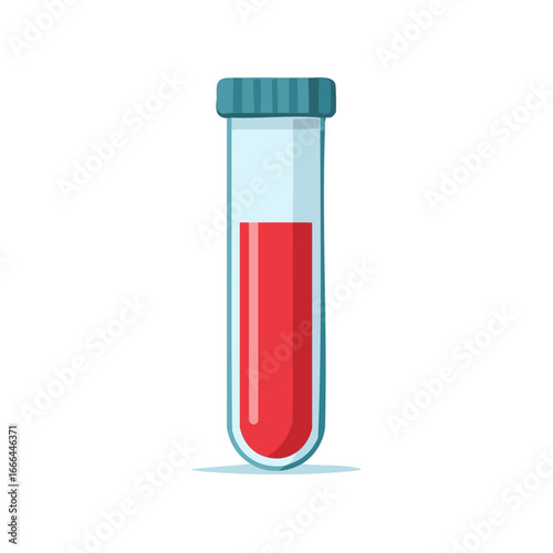 Test Tube with Blood Sample Medical Analysis Research Investigation