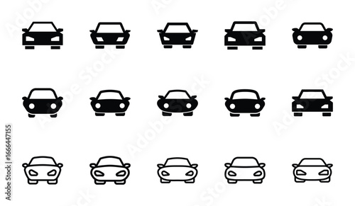 Set of Car icon symbol vector on white background