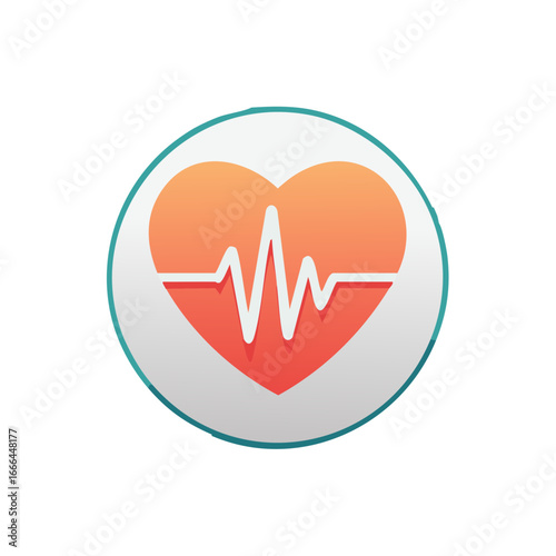 Heartbeat Sign Icon, Medical Symbol Vector Illustration, Pulse Trace Illustration