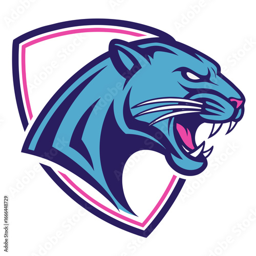 Neon Panther Esports Mascot Logo Vector – Stealth Gaming Emblem, Transparent