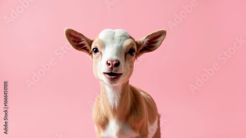 Adorable goat portrait: baby goat images and goat photography for kids
