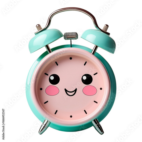 A classic cartoon alarm clock with a ringing bell, reminding you of the time to wake up