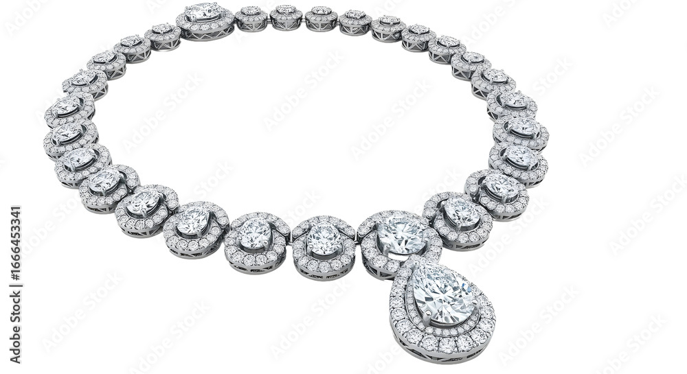 Obraz premium silver necklace isolated on white