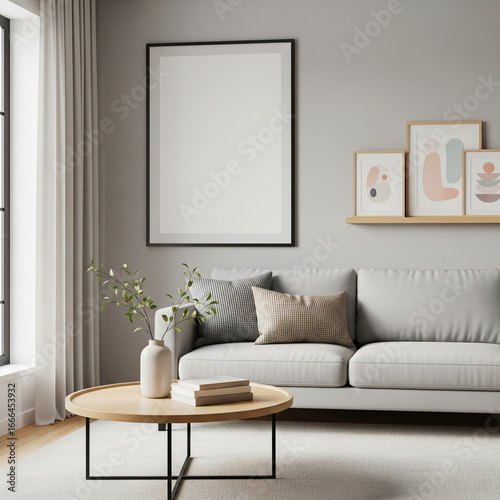 Cozy Living Room with Interior Decor: A bright and inviting living room, adorned with art and decor creating a welcoming space for relaxation and comfort.