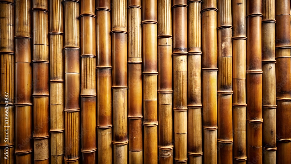 Fototapeta premium Detailed close up of bamboo stalks creating a textured background pattern