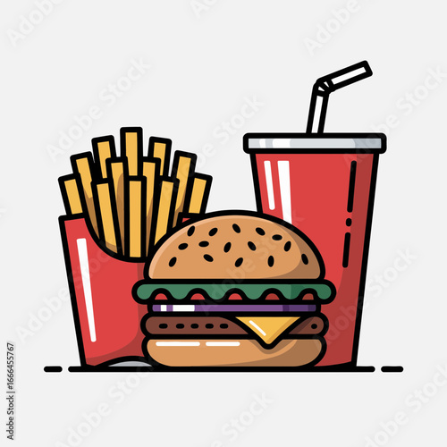 burger and fries