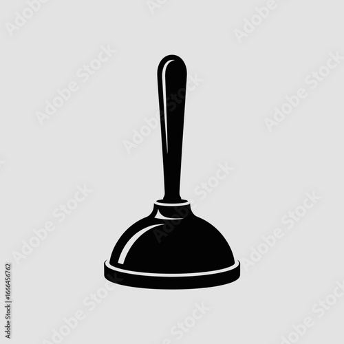 black plunger isolated on white