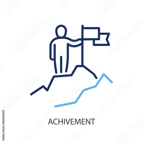 Achivement thin line vector icons.