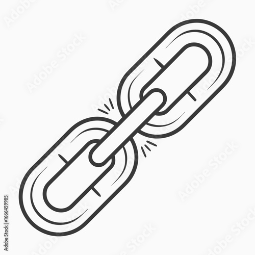 Chain Link Icon With Pixel Blocks Flat Minimal