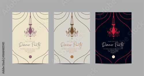Chandelier dinner party invitation