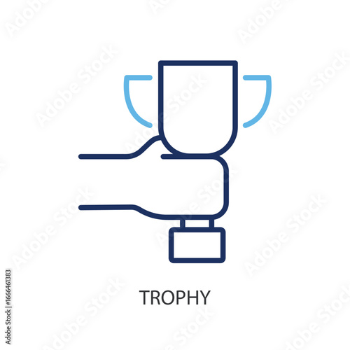 Trophy thin line vector icons.