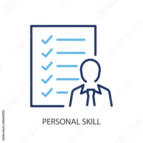 Personal skill thin line vector icons.