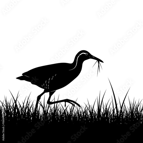 heron on grass