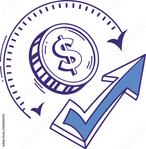 Transaction Confirmation Icon Coin And Right Arrow