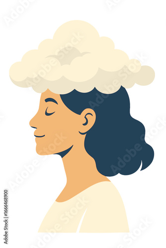 Inner Strength: A Woman's Mindset Amidst a Turbulent Environment, Symbolizing Mental Wellness and Ecological Balance