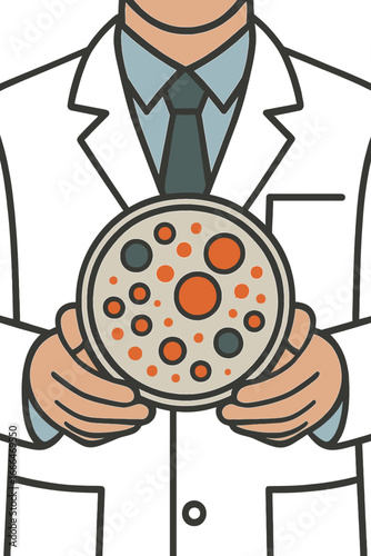 A medical professional or researcher carefully handles a petri dish containing a microbiological culture, highlighting scientific discovery and analysis